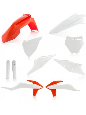 Пълен кит пластмаси KTM SX125/250 19-22, SX-F250/350/450 19-22 бял/оранжев