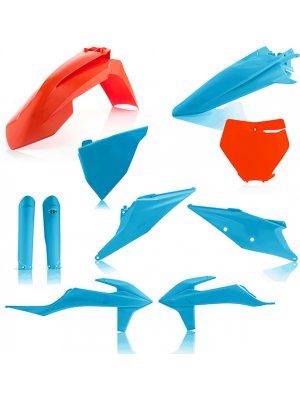 Пълен кит пластмаси KTM SX125/250 19-22, SX-F250/350/450 19-22 син/оранжев