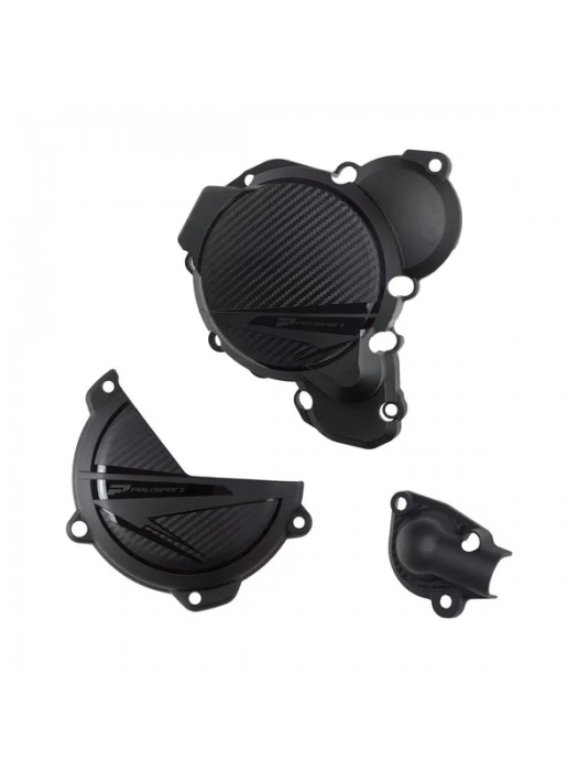 Пълен кит Капаци за двигател POLISPORT ЧЕРНИ ЗА HUSQVARNA/KTM XC-W/EXC/TE 250/300 2024