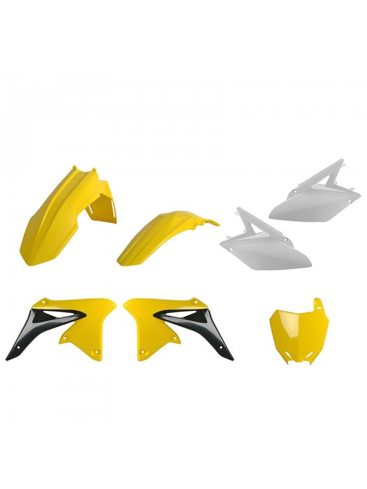 Пластмасов MX кит Polisport за Suzuki RMZ250 -2010-18 Yellow/White OEM Color (18)