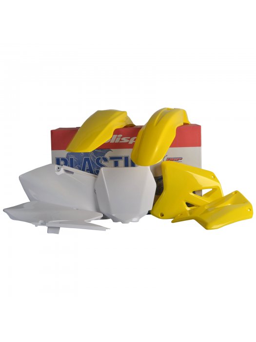 Пластмасов MX кит Polisport за Suzuki RM125 / RM250 - 2001-08 OEM Yellow/White