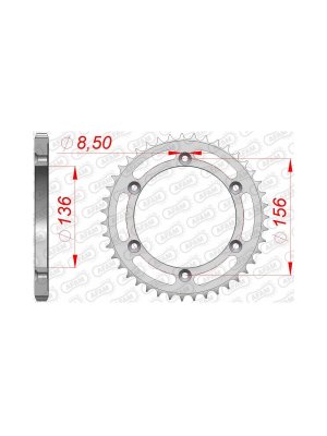 Заден Стоманен Зъбак 41 Зъба/ 525 Suzuki  DR650SE 96-25, XF650 Freewind 97-02
