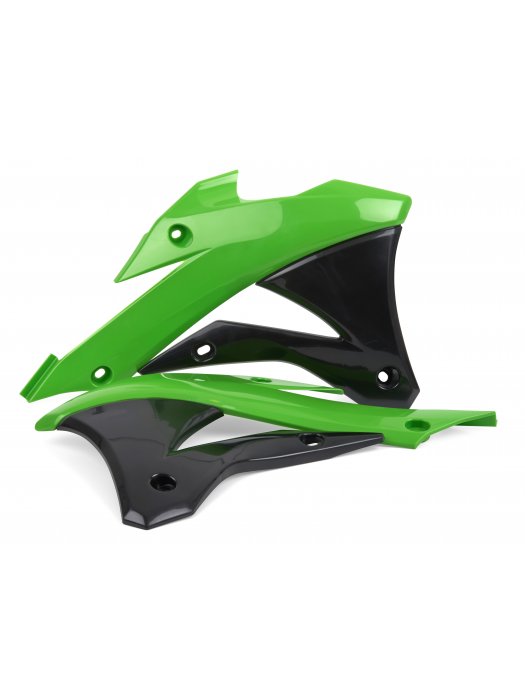 Пластмасови капаци за радиатор Polisport Kawasaki KX85/100 - 2014-21Green/Black OEM Color