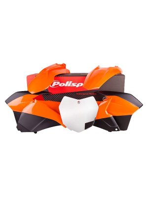 Пластмасов MX / ENDURO Replica кит POLISPORT за KTM SX / SX-F / XC / XC-F-2013-15 Orange/White