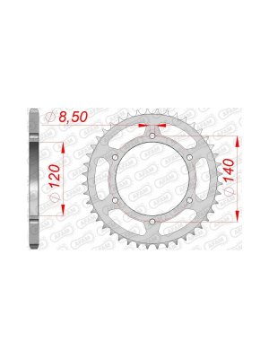 Заден Стоманен Зъбак 44 Зъба/ 520 Kawasaki KL250 80-85, KLR250 85-05
