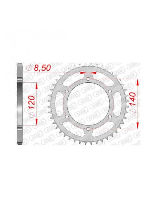 Заден Стоманен Зъбак 44 Зъба/ 520 Kawasaki KL250 80-85, KLR250 85-05