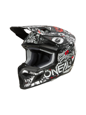 Мотокрос каска O'NEAL 3SERIES ATTACK BLACK/WHITE V.25