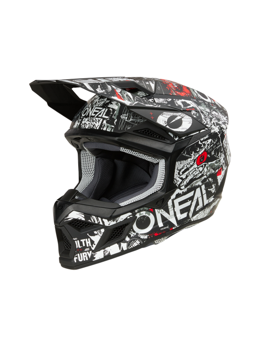 Мотокрос каска O'NEAL 3SERIES ATTACK BLACK/WHITE V.25