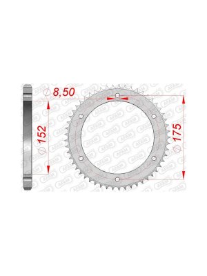Заден Стоманен Зъбак 53 Зъба/ 428 Yamaha DT125 88-07, WR125R/ X Supermoto 09-16
