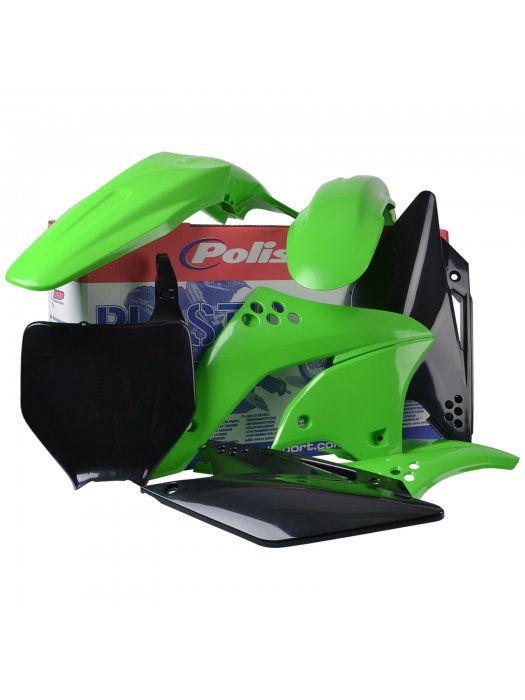 Пластмасов MX кит Polisport за Kawasaki  KX250-2006-08 Green/Black OEM Color