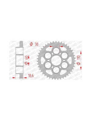 Заден стоманен зъбак 525 Ducati 1198 09-11, 1098/1098S 07-08, 1098R 08-09