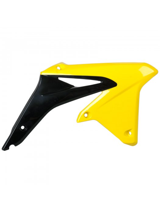 Пластмасови капаци за радиатор Polisport Suzuki RMZ450 (09/16) - 2008-17 Black/Yellow OEM Color