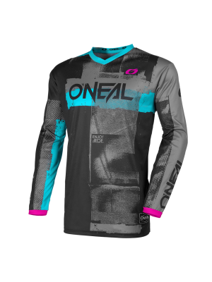 Дамска мотокрос блуза O`NEAL ELEMENT ROLLER BLACK/CYAN V.26