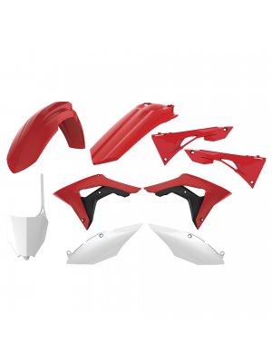 Пластмасов MX кит POLISPORT за HONDA CRF250R - 2018-21 / CRF450R - 2017-21 White/Red OEM