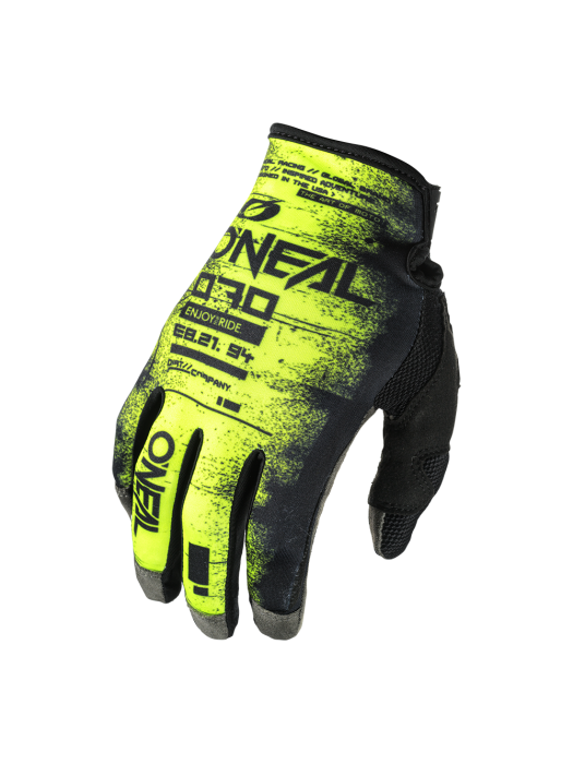 Мотокрос ръкавици O'NEAL MAYHEM SCARZ BLACK/NEON YELLOW DS V.25