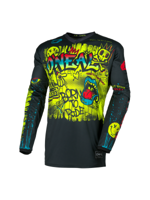 Детска мотокрос блуза O'NEAL ELEMENT RANCID BLACK/NEON YELLOW V.26