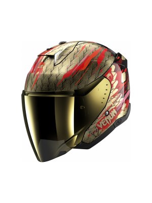 Каска Skwal i3 Jet Venum Black Red Gold