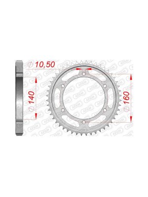 Заден Стоманен Зъбак 45 Зъба/ 530 Kawasaki ZR1100 Zephyr 92-02, ZZR1100 90-01, ZRX1100 97-00