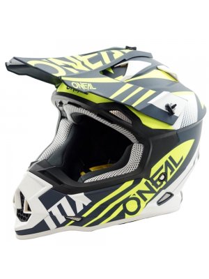 Мотокрос каска O'NEAL 2SERIES SPYDE 2.0 BLUE/WHITE/NEON YELLOW 2020