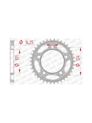 Заден Стоманен Зъбак 41 Зъба/ 525 KTM SM990R 08-12, RC8R 09-15, 950 Supermoto 05-08, 990 Super Duke 05-12