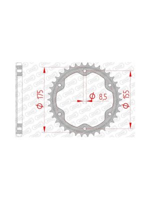Заден Стоманен Зъбак 38 Зъба/ 525 KTM 1290 Super Duke R 14-23, 1290 Super Duke GT 16-24, 1390 Super Duke R 24-25