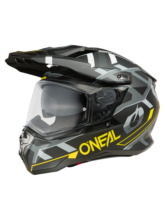 Ендуро каска D-SRS SQUARE BLACK/NEON YELLOW/GRAY V.25