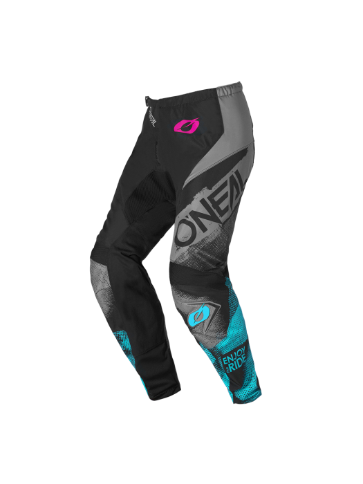 Дамски мотокрос брич O’NEAL ELEMENT ROLLER BLACK/CYAN V.26