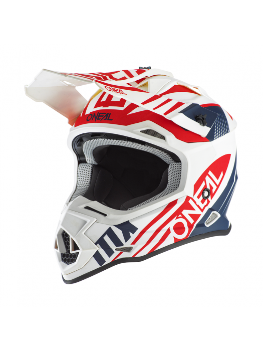 Мотокрос каска O'NEAL 2SERIES SPYDE 2.0 WHITE/BLUE/RED 2020