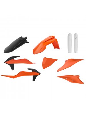 Пълен пластмасов Enduro кит Polisport за KTM EXC/ EXC-F/XC-W/ XCF-W-2020-21 Orange/Black/White