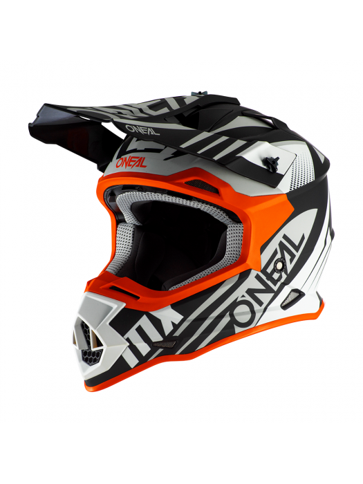 Мотокрос каска O'NEAL 2SERIES SPYDE 2.0 BLACK/WHITE/ORANGE 2020