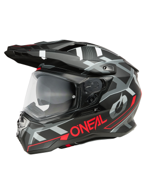 Ендуро каска D-SRS SQUARE BLACK/RED/GRAY V.25