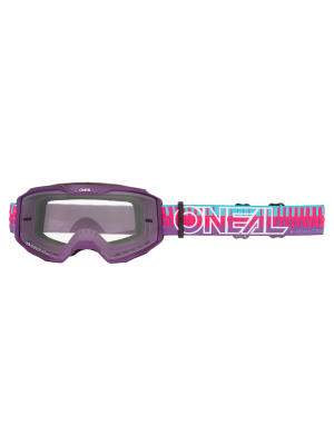 Мотокрос очила O'NEAL B-10 STRIPED PINK/PURPLE - CLEAR V.26