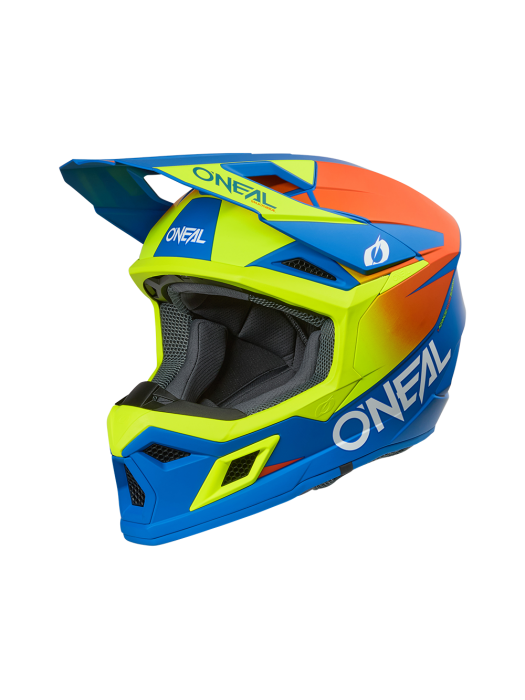 Мотокрос каска O'NEAL 3SERIES SOLID BLUE/NEON V.26