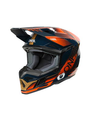Мотокрос каска O'NEAL 3SERIES HAZE BLUE/ORANGE/GOLD V.26