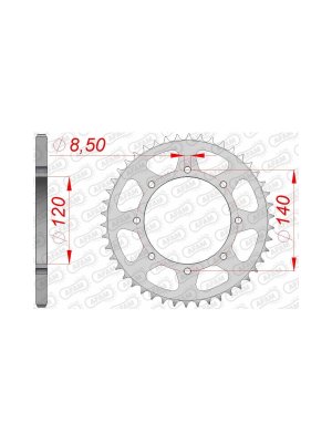 Заден Стоманен Зъбак 42 Зъба/ 520 Kawasaki W800 20-25, KLX650 93-02, KLR650 87-14, KLE500 91-07