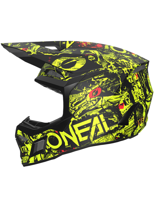 Детска мотокрос каска O'NEAL 3SERIES ATTACK BLACK/NEON YELLOW