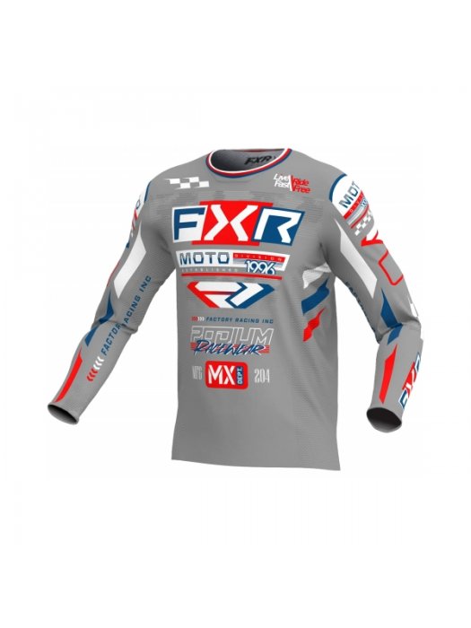 Тениска Podium Gladiator MX25 Grey White Red