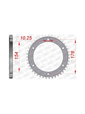 Заден Стоманен Зъбак 44 Зъба/ 525 Honda CB1000RA 18-21, CB1000R 22-24