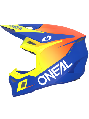 Детска мотокрос каска O'NEAL 3SERIES SOLID BLUE/NEON YELLOW V.26