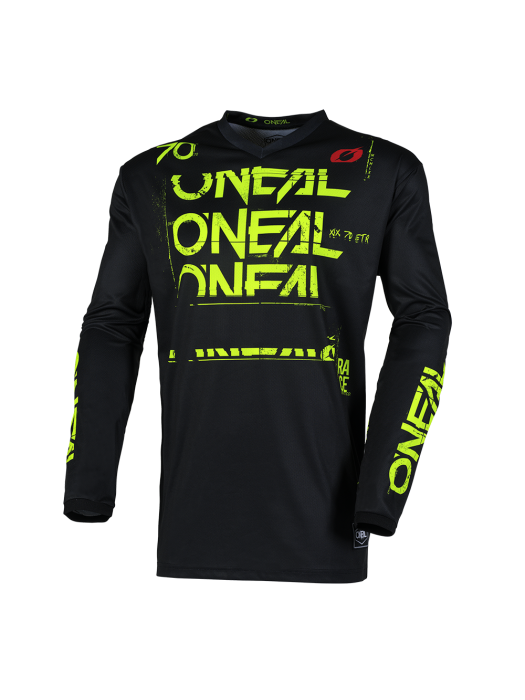 Мотокрос блуза O'NEAL ELEMENT STATIC BLACK/NEON YELLOW V.25