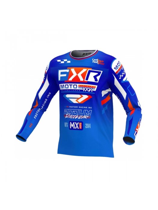 Тениска Podium Gladiator MX25 Blue White Nuke Red