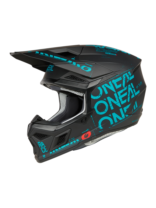 Мотокрос каска O'NEAL 3SERIES STATIC BLACK/TEAL V.25