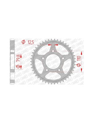 Заден Стоманен Зъбак 48 Зъба/ 530 Triumph Daytona 1200 03-08, Tiger 900 92-99, Tiger 955 99-04