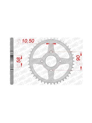 Заден Стоманен Зъбак 520 KTM 125 Duke 11-13, 200 Duke 12-13; Honda VT125C 99-08, XL125V 00-16
