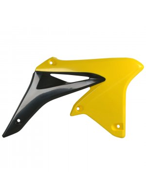 Пластмасови капаци за радиатор Polisport Suzuki RMZ250 - 2010-18 Black/Yellow OEM Color