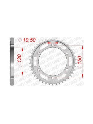 Заден Стоманен Зъбак 46 Зъба/ 525 Yamaha FZ8N/NA 10-16,  FZ8S/SA Fazer 10-16, TDM900 02-14