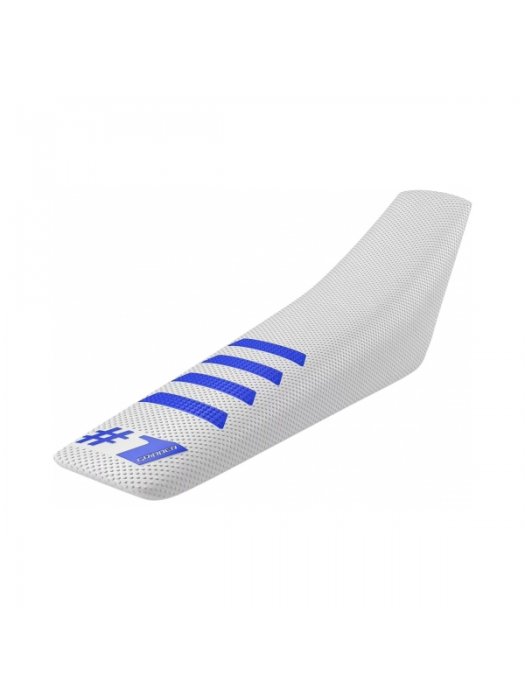 Калъф за седалка универсален RIBBED бял син