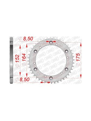 Заден Стоманен Зъбак 44 Зъба/ 520 Yamaha SR400 14-16, SR500 91-00, TT600 93-02