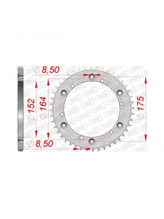 Заден Стоманен Зъбак 44 Зъба/ 520 Yamaha SR400 14-16, SR500 91-00, TT600 93-02
