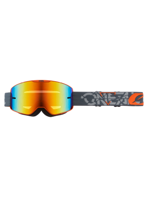 Мотокрос очила B-20 STRAIN V.22 GRAY/ORANGE - RADIUM RED